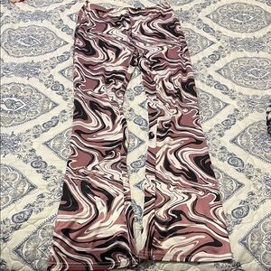 Swirl Pattern Flared Pants